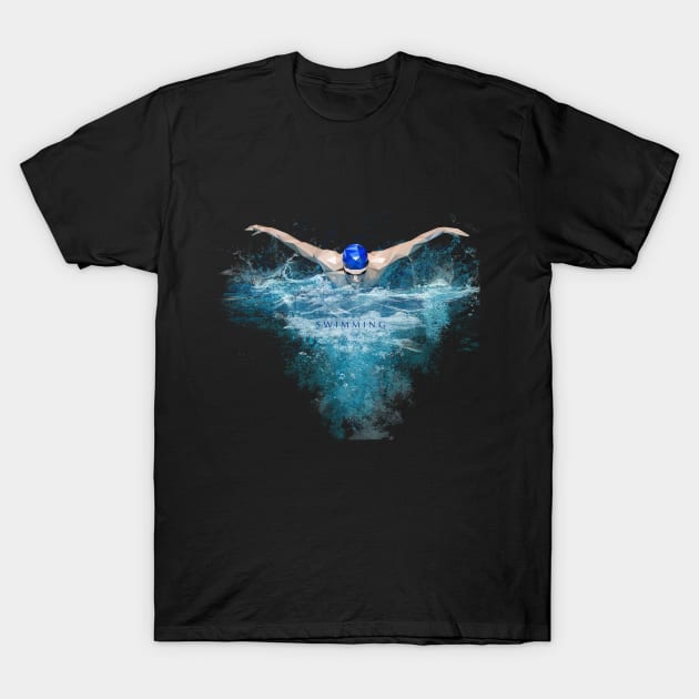 Swimming T-Shirt by SportsSymbols